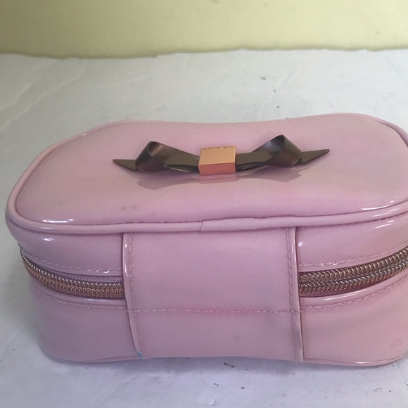 Ted Baker London Bow Jewellery Case Travel Makeup Organizer Rose Gold Pink Train - Picture 5 of 15